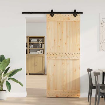 vidaXL Schuifdeur NARVIK Naturel en Zwart 85 x 210 cm (152,5, Verzenden, Nieuw