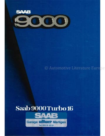 1985 SAAB 9000 TURBO 16 BROCHURE DUITS