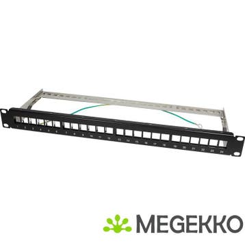 LogiLink NK4042 keystone patch paneel 19   24 modules zwart, Computers en Software, Verzenden, Nieuw