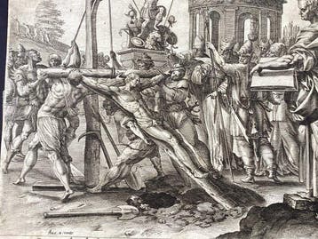 Hendrick Goltzius (1558-1617) - Il martirio di San Filippo, Antiek en Kunst