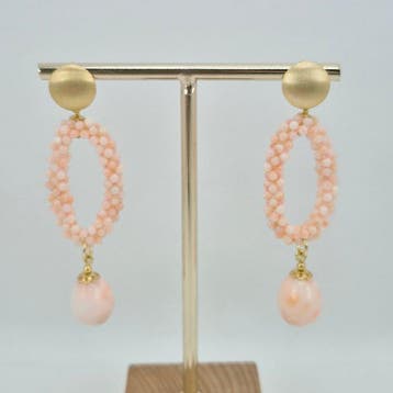 Koraal - Zilver, Verguld - Oorbellen - CORALLO ROSA