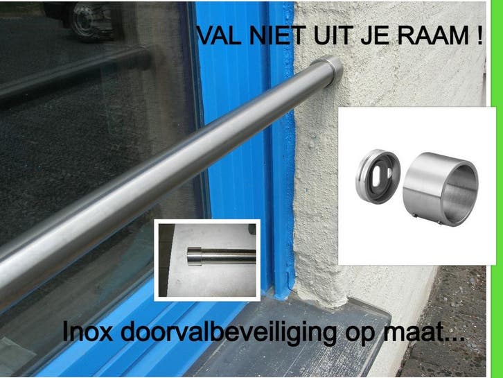 Doorvalbeveiliging voor ramen - inox raambeveiliging OP MAAT, Doe-het-zelf en Bouw, Glas en Ramen, Nieuw, Overige typen, Ophalen