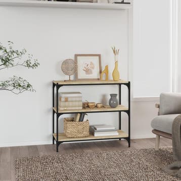 vidaXL Boekenkast 80x33x70,5 cm hout en staal sonoma, Verzenden