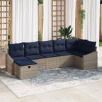 vidaXL Bankstel met kussen 4 pcs poly rattan, Verzenden, Nieuw