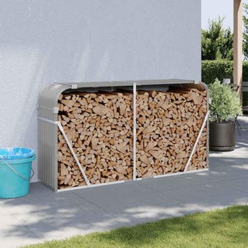 vidaXL Haardhoutopslag 180x45x100 cm gegalvaniseerd staal, Tuin en Terras, Brandhout, Verzenden