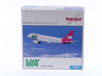 Schaal 1:500 Herpa 509053 Air Via Airbus A320 Reg. LZ-MDM..., Ophalen of Verzenden, Zo goed als nieuw