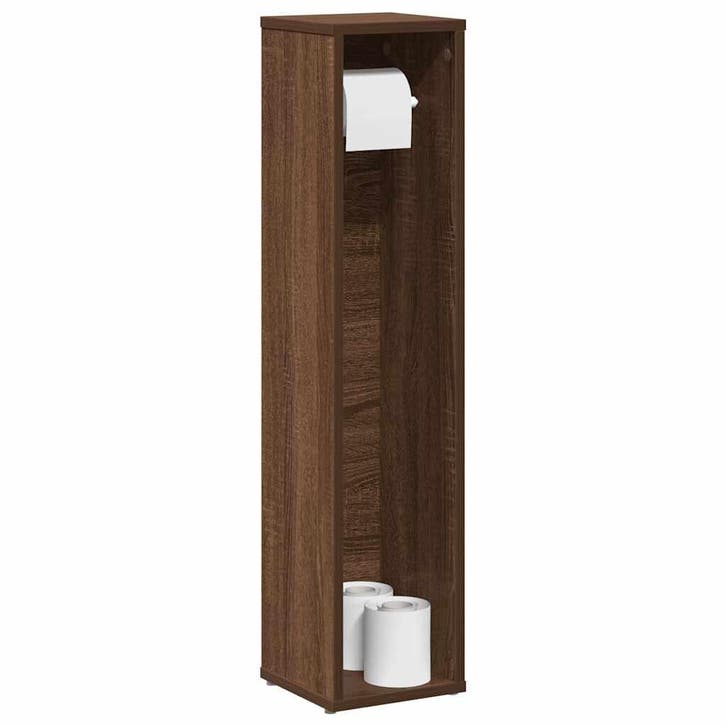 vidaXL Badkamerkast met rolhouder Bruin Eiken 20,5x20x90 cm, Maison & Meubles, Salle de bain | Meubles de Salle de bain, Envoi