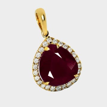 Sans prix de réserve - Pendentif - 14 carats Or jaune, HRD, Handtassen en Accessoires, Antieke sieraden
