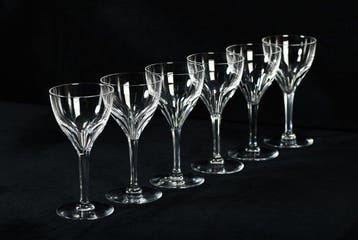 Schitterend lot van 6 antieke kristallen Val Saint Lambert