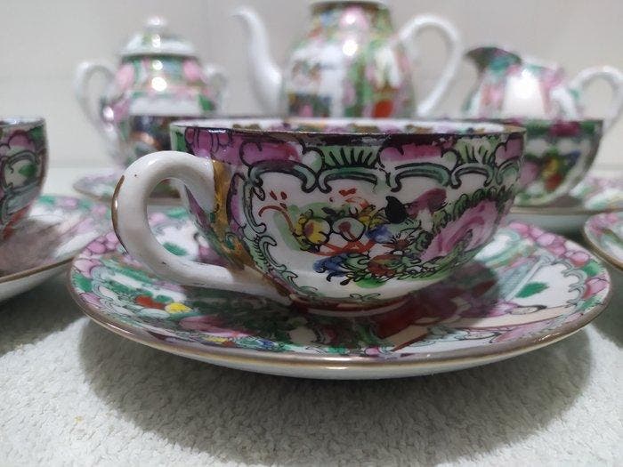 macao - Service à thé et café - Porcelaine - Service à thé, Antiquités & Art, Antiquités | Meubles | Tables