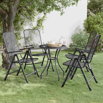 vidaXL Tuinstoelen inklapbaar 4 st metaalgaas, Verzenden