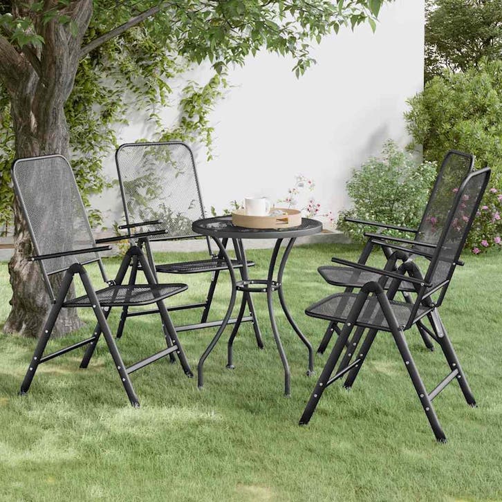 vidaXL Tuinstoelen inklapbaar 4 st metaalgaas, Tuin en Terras, Tuinstoelen, Nieuw, Verzenden