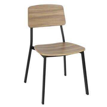 Stoelen | BEAUFORT | Hout/Staal | Walnut | Zwart Frame |, Verzenden, Nieuw in verpakking