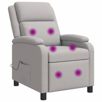 vidaXL Massage Relaxstoel Wolkgrijs Stof, Verzenden