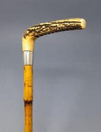 Wandelstok - Met initialen - .925 zilver - Edwardiaanse tijd