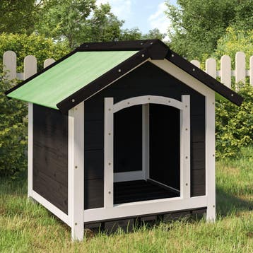 vidaXL Hondenhok 65x65x61,5 cm massief grenenhout grijs, Verzenden