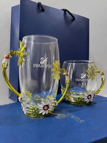 Swarovski - Tasse (2) - cristal Swarovski - Verrerie en