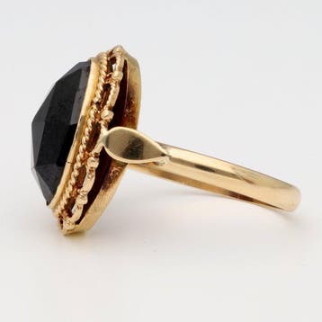Ring - 14 karaat Geel goud - 6.56ct. tw. Granaat, Bijoux, Sacs & Beauté, Bagues
