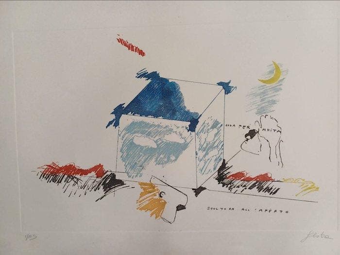 Tano Festa (1938-1988) - Luna per Anita scultura, Antiek en Kunst, Antiek | Overige Antiek