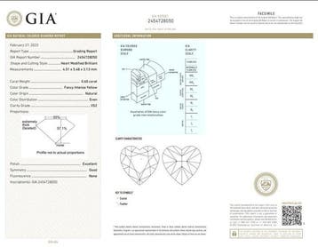 1 pcs Diamant (Natuurlijk gekleurd) - 0.60 ct - Hart - Fancy, Bijoux, Sacs & Beauté, Pierres précieuses