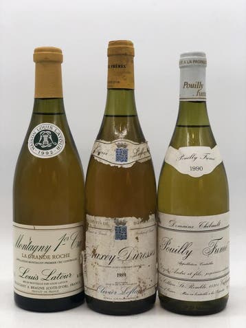 Mixed lot of 3 x 75cl of matured Burgundy whites (Bourgogne), Verzamelen, Wijnen, Ophalen of Verzenden, Nieuw, Frankrijk, Witte wijn