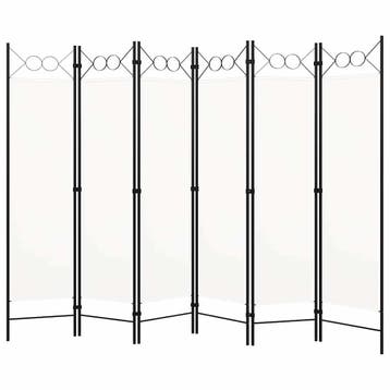 vidaXL Kamerscherm met 6 panelen 240x180 cm wit, Verzenden