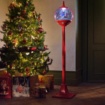 Lampadaire de Noël avec neige, son et lumière - 150 cm, Verzenden, Neuf