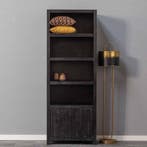 Wandkast Mangohout Evan 80 (4 Open Vakken, 2 Deuren), Huis en Inrichting, Kasten | Overige, Verzenden, Nieuw