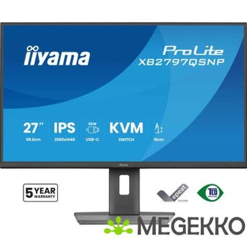 Iiyama ProLite XB2797QSNP-B1 27  Quad HD IPS USB-C Monitor, Verzenden, Nieuw