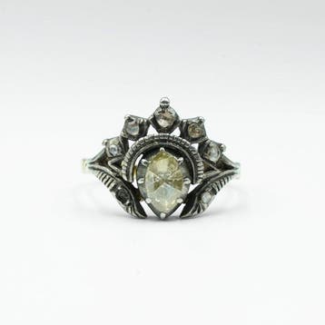 Bague - 14 carats Or jaune, Argent