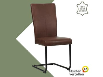 Leren eetkamerstoel Dry - Granada Cognac (donkercognac) -, Bruin, Nieuw, Leer, Ophalen of Verzenden