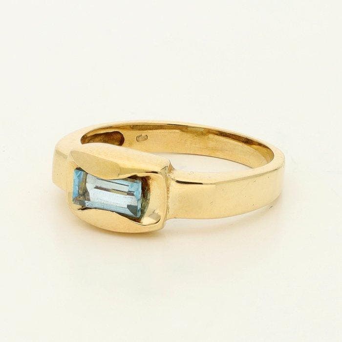 Bague - 18 carats Or jaune - topaze, Handtassen en Accessoires, Ringen