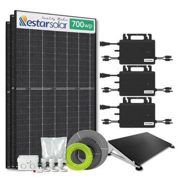 Zonnepanelen pakket voor platdak - 2.1 kW - 3x 700, Ophalen of Verzenden, Nieuw
