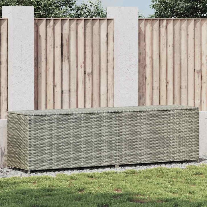 vidaXL Tuinbox 200x50x60 cm poly rattan grijs, Tuin en Terras, Bergingen en Tuinkasten, Nieuw, Verzenden