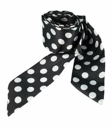 Haarband Haarsjaaltje 180cm - Stippen Patroon - Wit Zwart