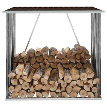 vidaXL Haardhoutschuur 163x83x154 cm gegalvaniseerd staal, Tuin en Terras, Verzenden, Nieuw