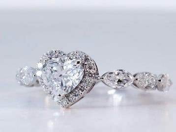 Zonder minimumprijs - Ring - 14 karaat Witgoud - 2.03ct. tw.