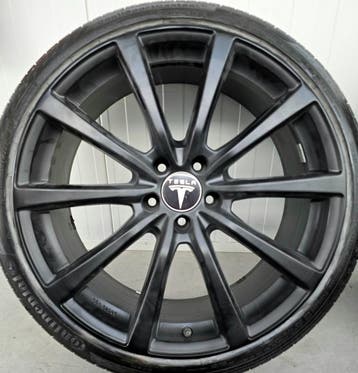 Tesla Model S 21 inch zomerbanden Matt Black velgen TPMS, 245 mm, Verzenden, Banden en Velgen, Nieuw