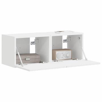 vidaXL TV Wandkast 2 st Wit Bewerkt hout, Verzenden