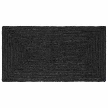 vidaXL Vloerkleden Rechthoekig Donkergrijs 100 x 200 cm Jute, Verzenden, Nieuw