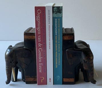 Boekensteunen (2) - Hout - (olifant)