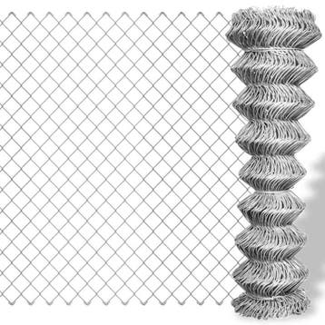 vidaXL Gaashek 15x1 m gegalvaniseerd staal zilverkleurig, Verzenden, Nieuw