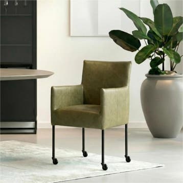 Leren eetkamerstoel Desire - Vintage Olive (olijf/groen) -, Overige kleuren, Bohemian, Industrieel, Modern, Scandinavisch, Nieuw