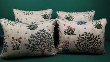 Kussenset met Morris & Co-stof, vulling inbegrepen. - Kussen