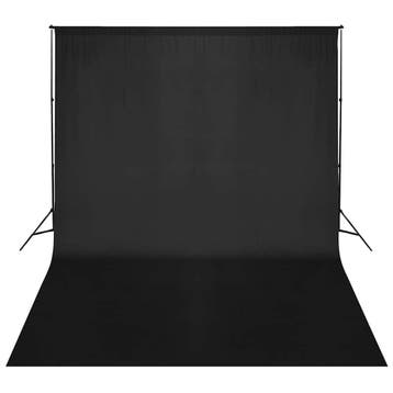 vidaXL Achtergrondsysteem 500x300 cm zwart, Verzenden, Nieuw