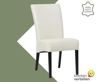 Leren eetkamerstoel Just - Toledo Bianco (gebroken wit) -, Huis en Inrichting, Stoelen, Bohemian, Eigentijds, Klassiek, Retro, Romantisch, Scandinavisch