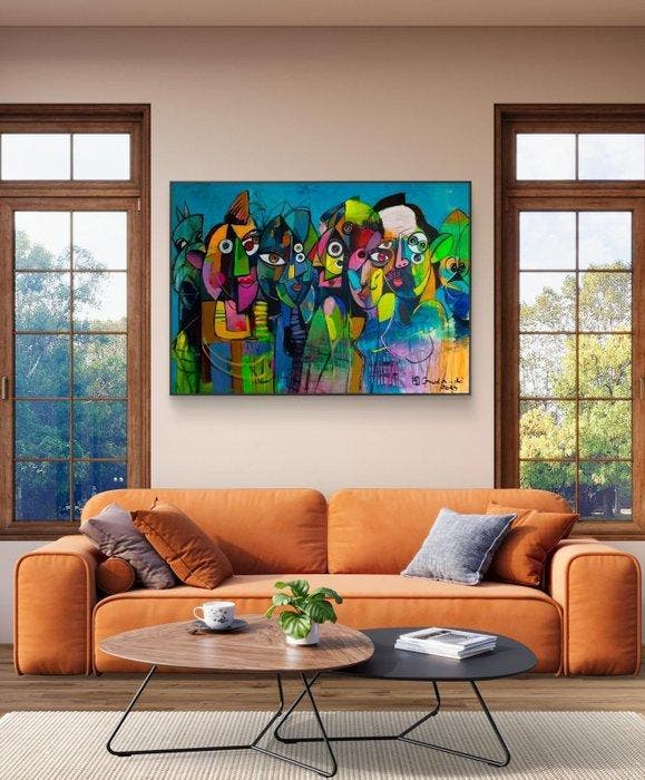 Andrzej Gudaski - Mysterious meeting - XL, Antiek en Kunst, Kunst | Designobjecten