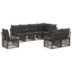 vidaXL Tuinbank Set 8 pcs Grijs poly rattan, Verzenden