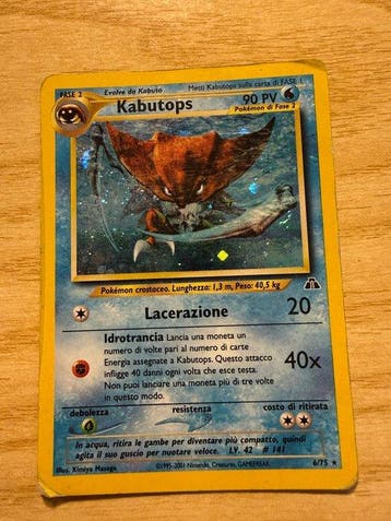 Pokémon Card - Hitmontop, Kabutops Holo - WOTC - Neo