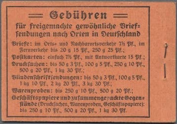 Empire allemand 1917 - Carnet de timbres Germania sans